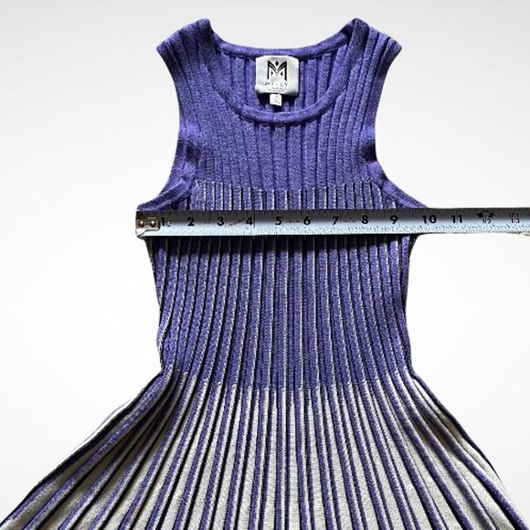 Milly Minis Godet Striped Sleeveless Fit and Flare Pleated Knit Dress Kids Sz 12 - Picture 7 of 12
